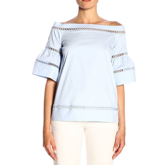 Michael Kors size M off shoulder blue top - Picture 3 of 7